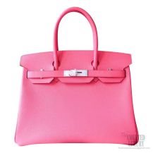 Hermes Birkin 30 Bag 8w Rose Azalee Epsom Calfskin SHW