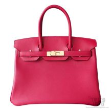 Hermes Birkin 30 Bag b5 Ruby Swift Calfskin GHW