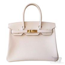 Hermes Birkin 30 Bag cc10 Craie Epsom Calfskin GHW