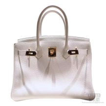 Hermes Birkin 30 Bag ck01 Blanc Togo Calfskin GHW