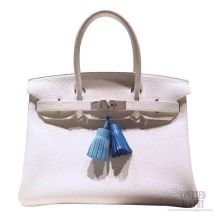 Hermes Birkin 30 Bag ck01 Blanc Togo Calfskin SHW