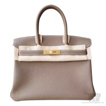 Hermes Birkin 30 Bag ck18 Etoupe Togo Calfskin GHW