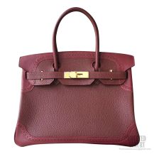 Hermes Birkin 30 Ghillies Bag ck55 Rouge H Calfskin GHW