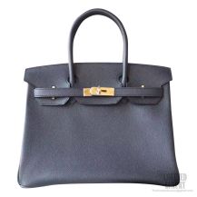 Hermes Birkin 30 Bag ck89 Noir Epsom Calfskin GHW