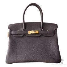 Hermes Birkin 30 Bag ck89 Noir Togo Calfskin GHW