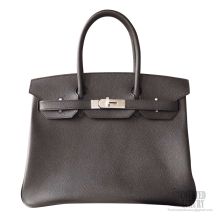 Hermes Birkin 30 Bag ck89 Noir Epsom Calfskin SHW