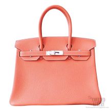 Hermes Birkin 30 Bag L5 Crevette Clemence Calfskin SHW