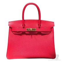 Hermes Birkin 30 Bag q5 Rouge Casaque Epsom Calfskin GHW