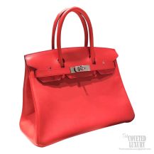 Hermes Birkin 30 Bag t5 Rose Jaipur Swift Calfskin SHW