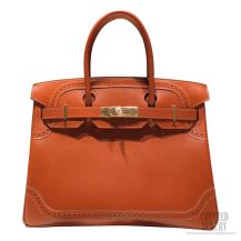 Hermes Birkin 30 Ghillies Bag ck34 fauve Calfskin GHW