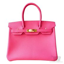 Hermes Birkin 30 Bag 5j Fuschia Pink Chevre Myzore Goatskin GHW