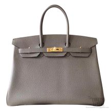 Hermes Birkin 35 Bag 6c Vert Gris Togo Calfskin