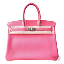 Hermes Birkin 35 Bag 8w Rose Azalee Epsom Calfskin SHW
