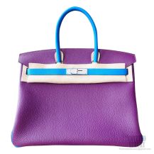 Hermes Birkin 35 Bag Bicolored p9 Anemone Togo Calfskin SHW