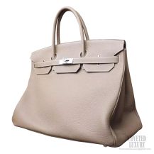 Hermes Birkin 35 Bag CK18 Etoupe Swift And Canvas SHW