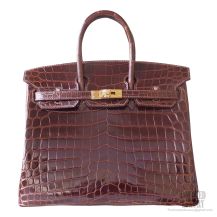 Hermes Birkin 25 Bag ck31 Miel Shining Niloticus Croc GHW