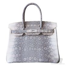 Hermes Birkin 30 Handbag N7 Blue Tempete Shiny Porosus Croc SHW