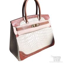 Hermes Birkin 30 Ghillies Bag Multicolored 8L Beton Exotic GHW