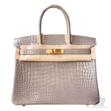 Hermes Birkin 30 Bag Orange H Shining Porosus Croc GHW