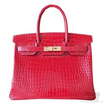 Hermes Birkin 30 Bag ck95 Braise Shining Porosus Croc GHW