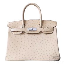 Hermes Birkin 30 Bag 3c Parchemin Ostrich SHW