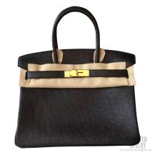 Hermes Birkin 30 Bag ck89 Noir Ostrich GHW