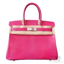 Hermes Birkin 30 Bag 5j Fuschia Pink Lizard SHW