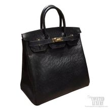 Hermes Birkin Hac 40 Bag in ck89 Noir Ostrich GHW