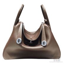 Hermes Lindy 30 Bag Chocolat CK47 Clemence 