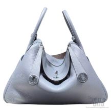 Hermes Lindy 30 Bag Bi-Color Bleu Lin Clemence 