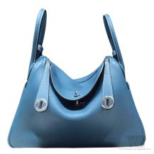 Hermes Lindy 30 Bag Blue Jean CC75 Clemence 