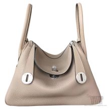 Hermes Lindy 30 Bag Gris Tourterelle ck81 Taurillon Clemence 