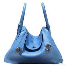 Hermes Lindy 30 Bag Blue Paradise 2T Clemence 