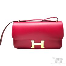 Hermes Constance Elan 25 Bag Ruby B5 Tadelakt GHW