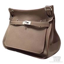 Hermes Jypsiere 34 Large Bag Etoupe CK18 Taurillon Clemence