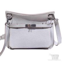 Hermes Jypsiere 34 Large Bag Pearl Gray CK80 Clemence