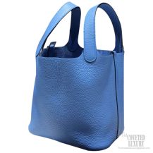 Hermes Picotin Lock 18 Bag Blue Paradise 2T Taurillon Clemence