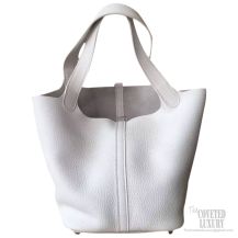 Hermes Picotin Lock 18 Bag Blanc CK01 Taurillon Clemence