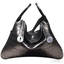 Hermes Lindy 30 Bag Black Crocodile