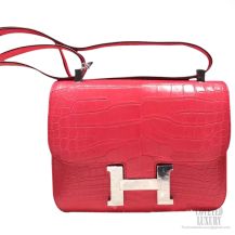 Hermes Constance 23 Bag Bougainvillier A5 Crocodile SHW