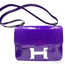 Hermes Constance 23 Ultraviolet Crocodile SHW