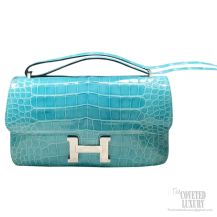 Hermes Constance Elan 25 Bag Touquoise Crocodile