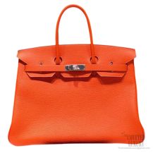 Hermes Birkin 35 cm Togo Bag Orange CK93 SHW