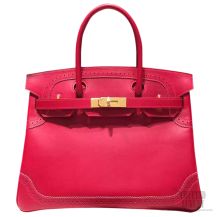 Hermes Birkin 35 Ghillies Ruby Tedelakt Smooth GHW