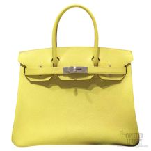 Hermes Birkin 35 Bag Soufre c9 Epsom SHW