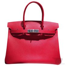 Hermes Birkin 35 Rouge Casaque Epsom SHW