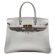 Hermes Birkin 35 Bag Pearl Grey CK80 Togo GHW