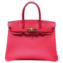 Hermes Birkin 35 Bag Rouge Piovine 2R Togo GHW