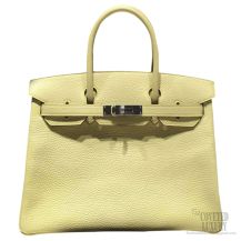 Hermes Birkin 35 Bag Jaune Poussin 1Z Togo SHW