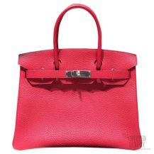 Hermes Birkin 35 Bag Rouge Piovine Togo SHW